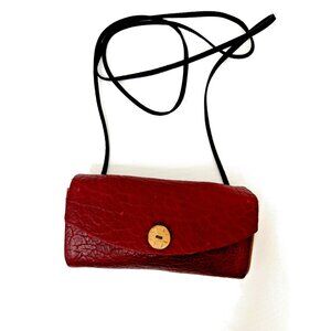 Ted Gilmer Empire MI Burgundy Red Wood & Leather Crossbody Bag – Unique Vintage